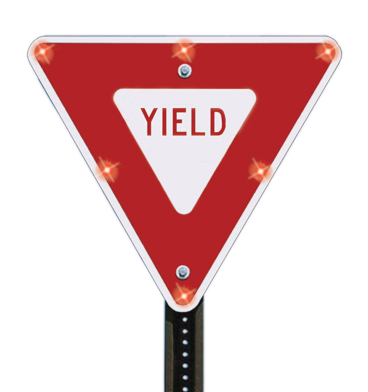 Data Led Yield Sign LED Enhanced Signs – (SAWS) Solar Advanced Warning Systems